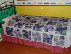 lilac and green quilt